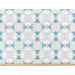 Faux Roman Shade Valance in Aqua Promenade Spanish Tile Design in Premium Cotton Linen, Fully Lined, Custom Made
