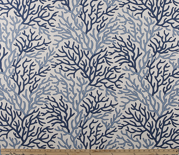 Faux Roman Shade Valance in Coral Reef Harbor Print, Custom Made on Premium Luxe Cotton Linen Fabric, Fully Lined Custom Window