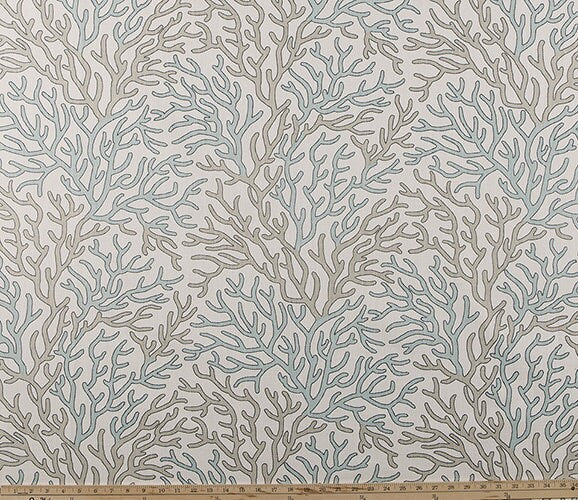 Faux Roman Shade Valance in Coral Reef Harbor Print, Custom Made on Premium Luxe Cotton Linen Fabric, Fully Lined Custom Window