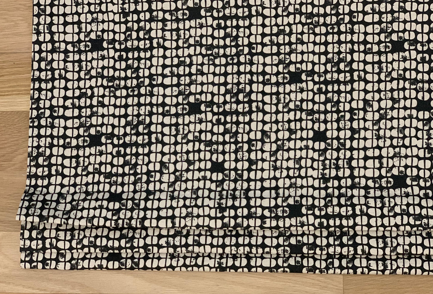 Faux Roman Shade Valance in Black and Natural or Blue and White Rustic Print on Premium Cotton Linen, Custom Made, Fully Lined