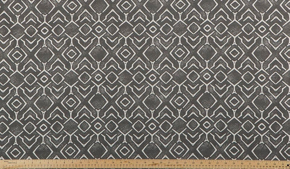 Straight Modern Valance in Navy and Natural or Grey and Natural Trellis Print on Cotton Canvas Fabric. Custom Made Rustic Kitchen Valance