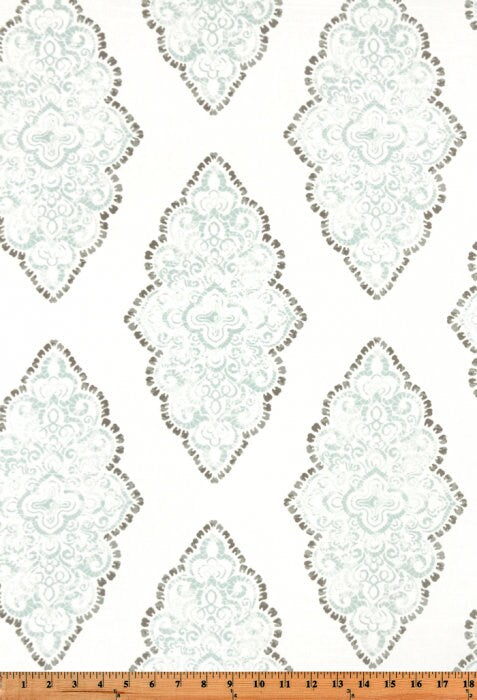 Faux Roman Shade Valance in Blue, Brown and White Cotton Slub Print, Fully Lined, Custom Made Curtains, Premier Prints Monroe Snowy Slub
