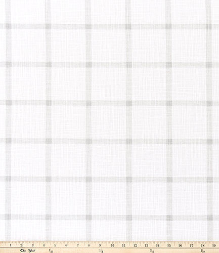 Faux Roman Shade Valance in French Grey Cotton Slub Fabric, Fully Lined, Custom Made Kitchen Valance, Aaron Check Plaid Off White Curtains