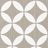 Faux Roman Shade Valance in Geometric Circles of Ecru Beige, Blue or Gray and White Print, Custom Made, 100% Cotton Slub Fabric, Fully Lined