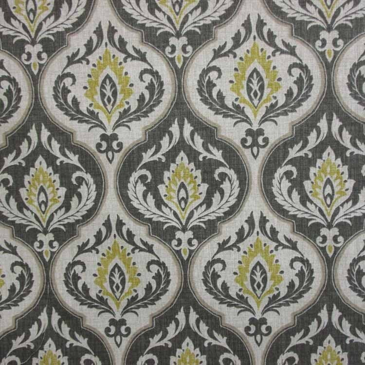 Faux Roman Shade Valance in Neutral Rubina Taupe Grey and Gold Damask Print, Fully Lined, Custom Made Window Treatment