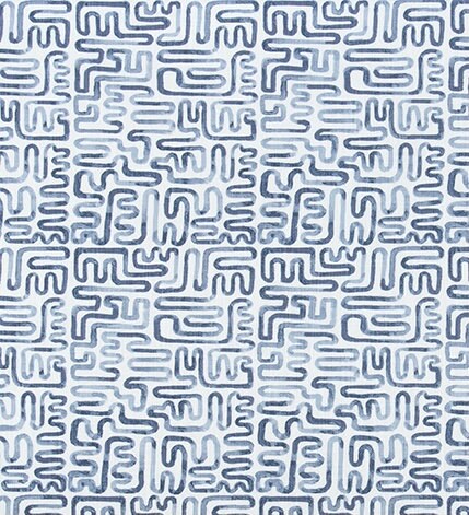 Straight Custom Valance in Indigo Blue and White Print, Fully Lined, 100% Cotton, Custom Made Modern Kitchen Valance, Bay Window Treatments