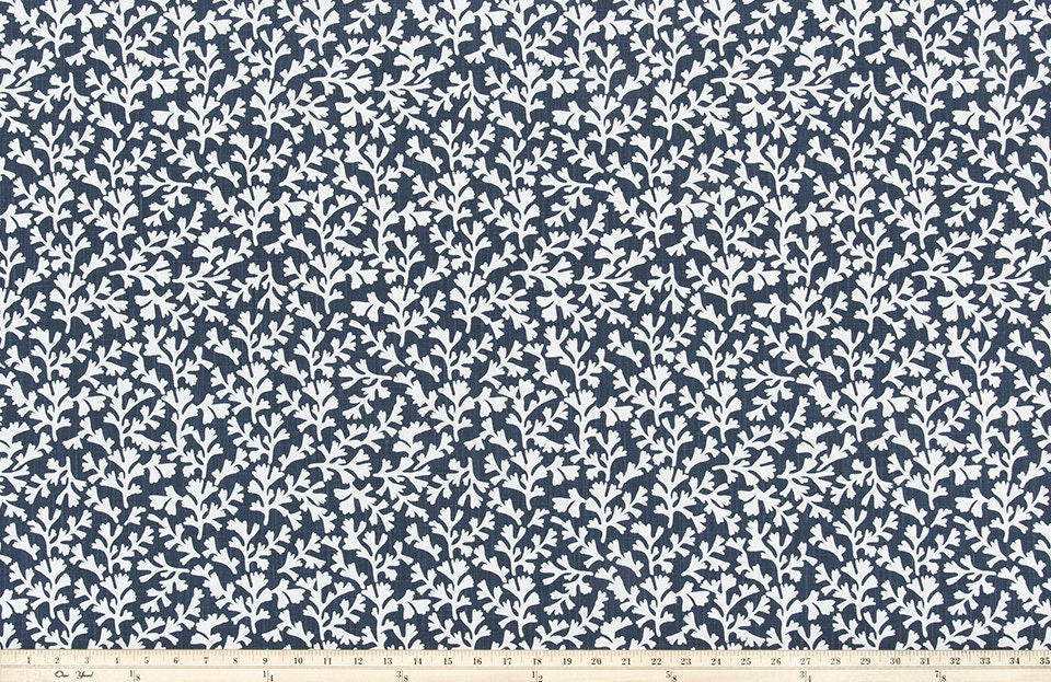Straight Custom Valance in French Grey or Navy and White Cotton Slub Print, Fully Lined Custom Made Window Treatments, coral coastal print