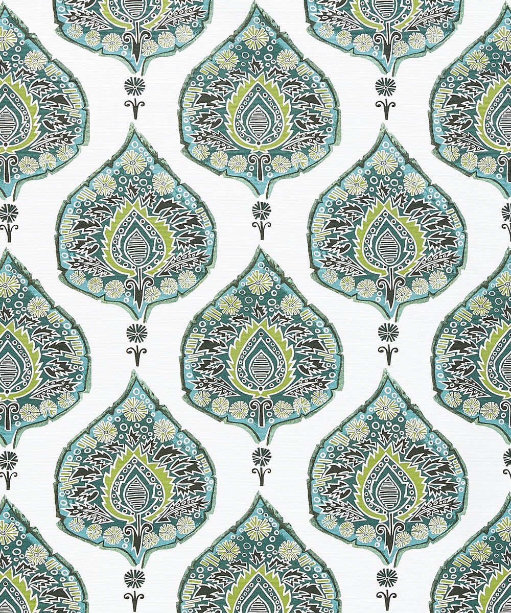 Straight Modern Valance in Lacefield Designs Kani Green, Custom Made on Premium Designer Home Decor Fabric, Fully Lined Window Treatments