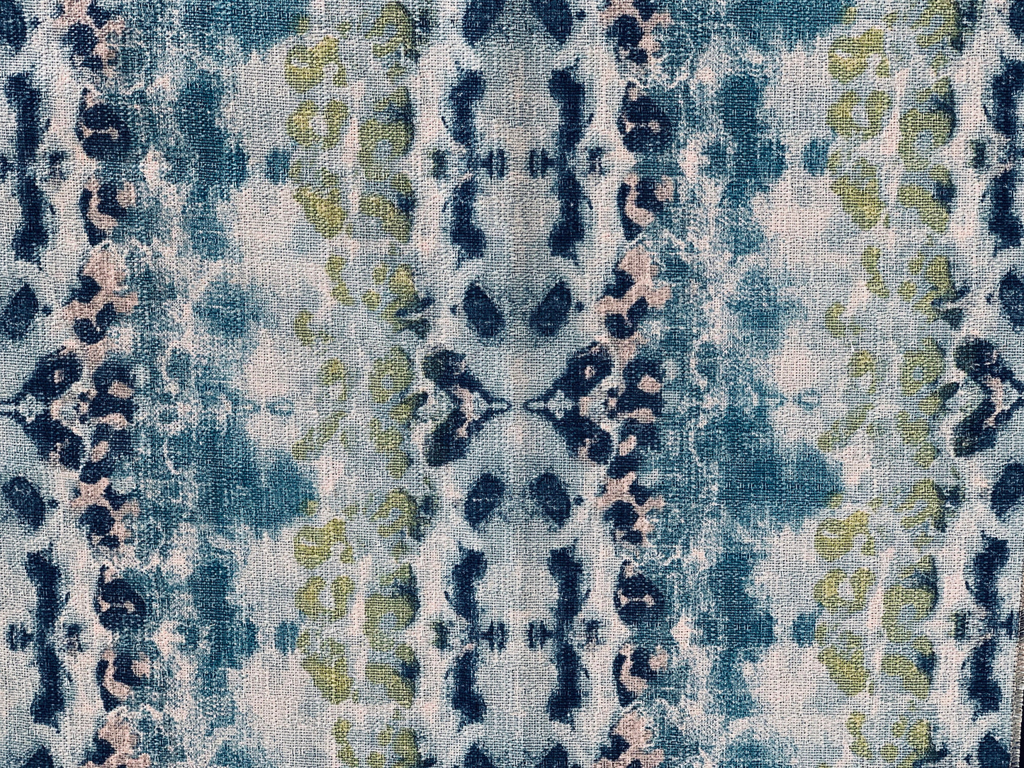 Faux Roman Shade Valance in Blue, Green and Natural Birch Pattern on 100% Premium Cotton Fabric, Custom Made, Fully Lined Valance