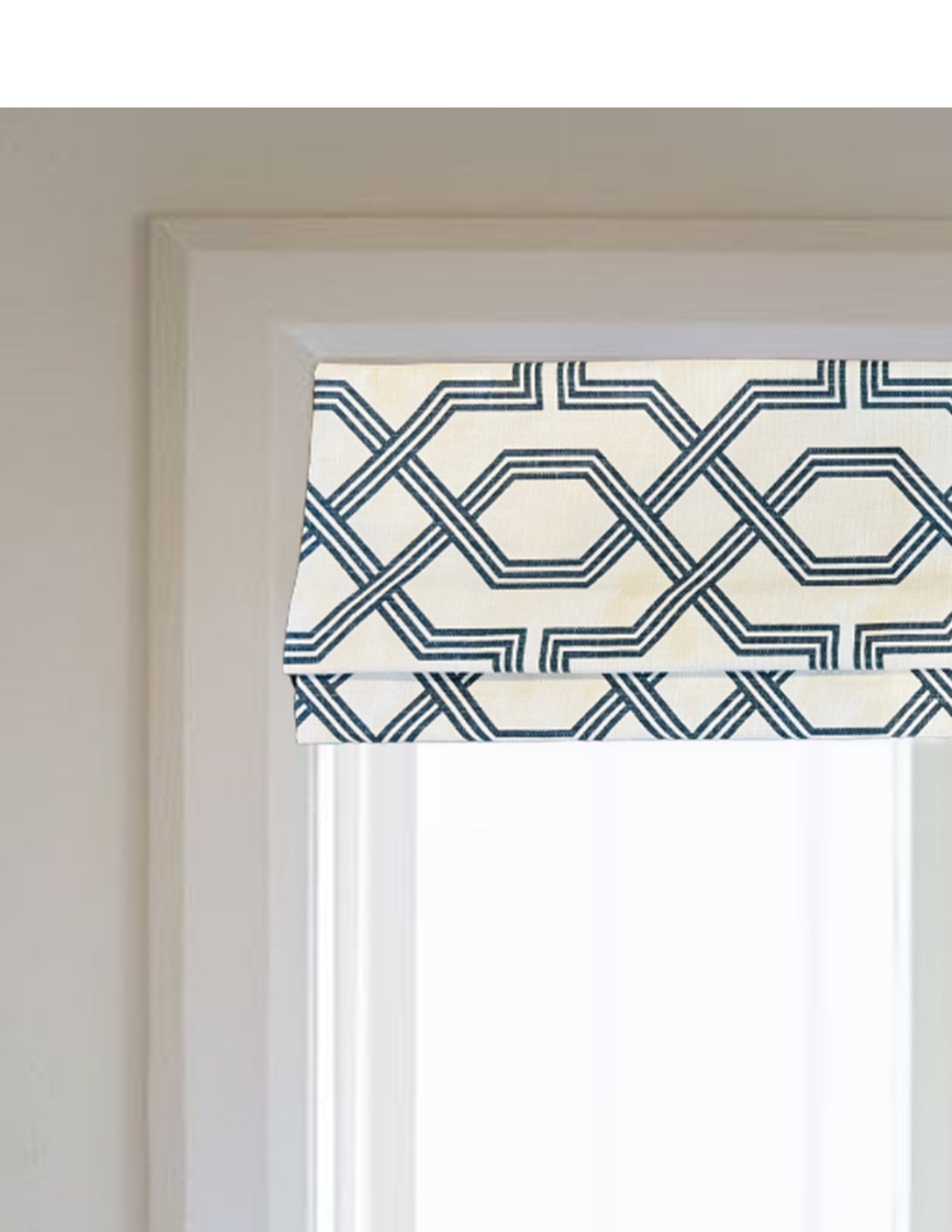 Modern Single Fold Roman Shade Valance in Ander Blue, Graphite Grey or Pewter Grey in Premium Cotton Linen, Fully Lined, Custom Made