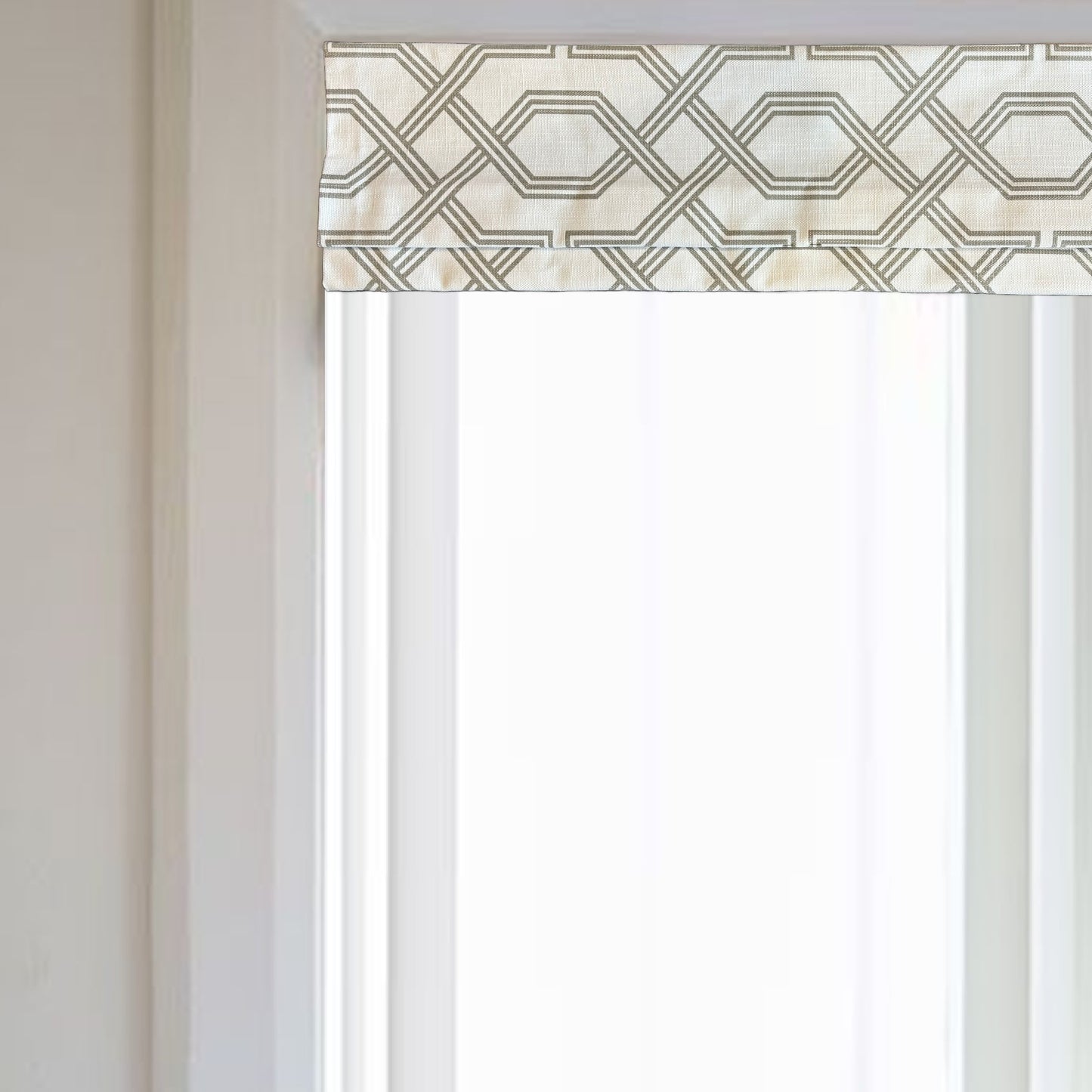 Modern Single Fold Roman Shade Valance in Ander Blue, Graphite Grey or Pewter Grey in Premium Cotton Linen, Fully Lined, Custom Made