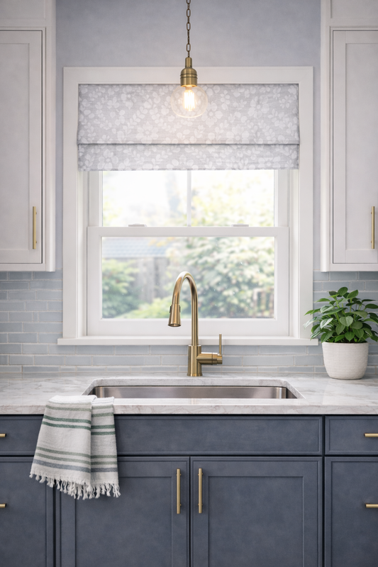 Modern Single Fold Roman Valance in Gray and White Trellis, Custom Made, 100 Cotton Fabric, Fully Lined Curtains, Braylon