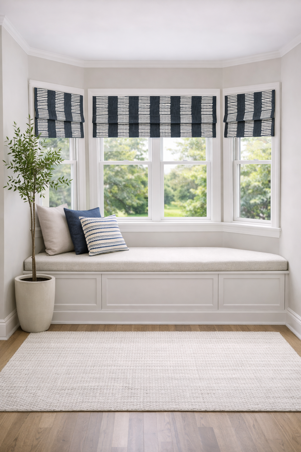 Modern Single Fold Valance in Dash Print of Grey and White or Yellow and White on Premium Cotton Linen, Fully Lined, Custom Made Curtains