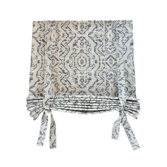 Custom Tie-Up Valances for Ann - Jazmin Print with fabric ties