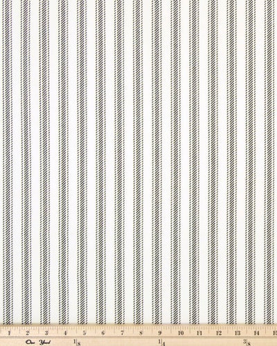 Straight Valance Custom Made in Black and White or Grey and White Ticking Stripe, Fully Lined