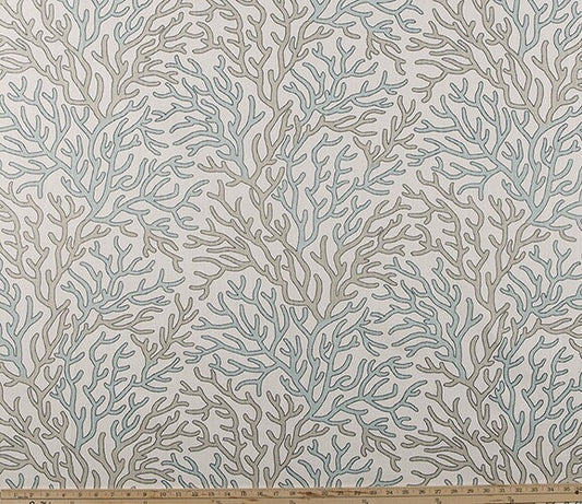 Faux Roman Shade Valance in Coral Reef Harbor Print, Custom Made on Premium Luxe Cotton Linen Fabric, Fully Lined Custom Window