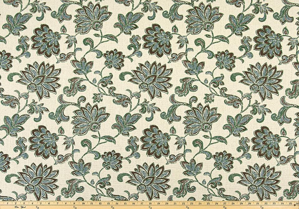 Faux Roman Shade in Grove Floral Florence in Green and White or Green and Natural on Premium Cotton Linen Fabric, Fully Lined, Custom Made