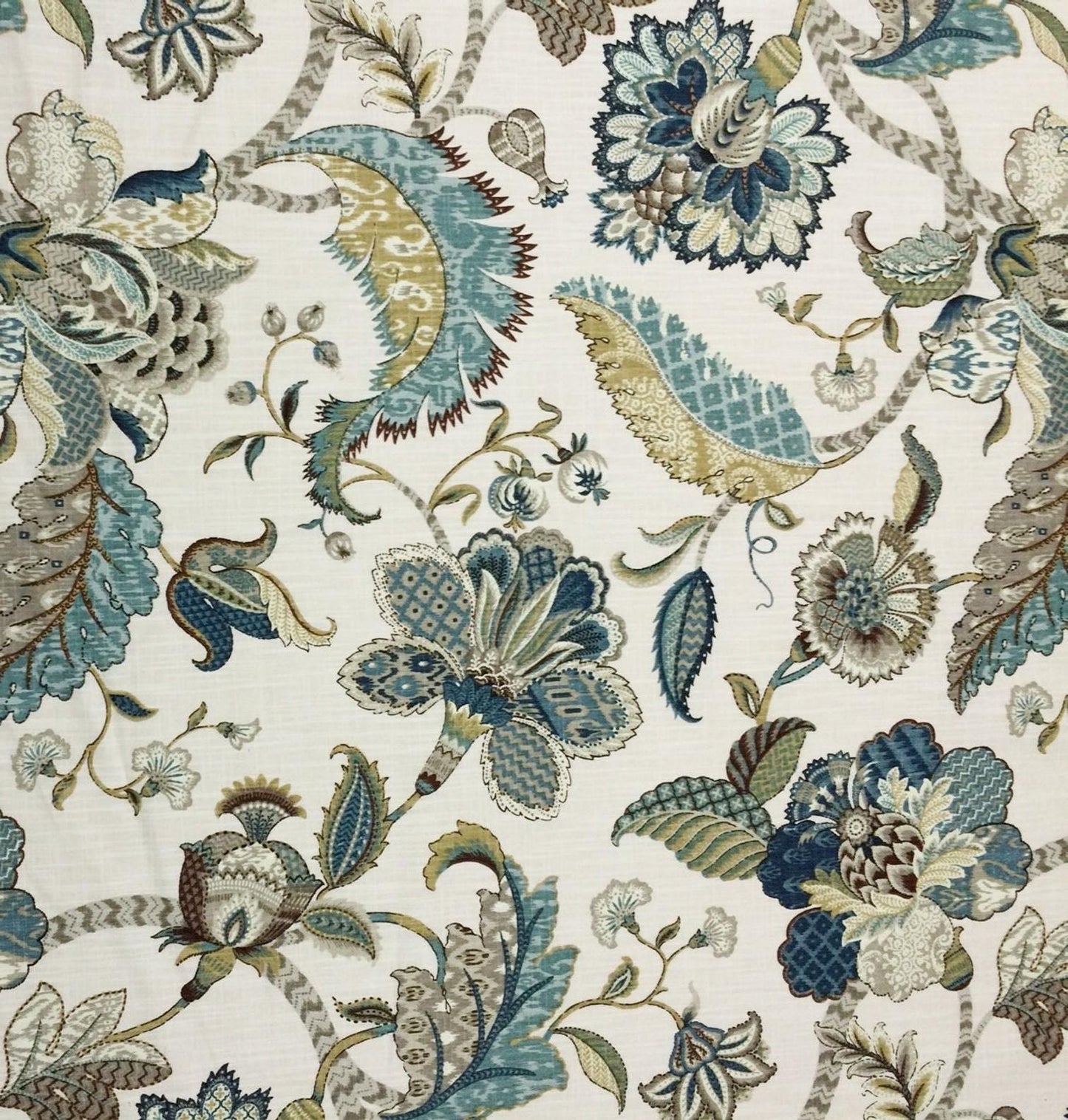 Modern Single Fold Roman Valance in French Blue Floral Fabric in Premium 100% Cotton, Fully Lined, Custom Made Curtains, Finder's Keepers