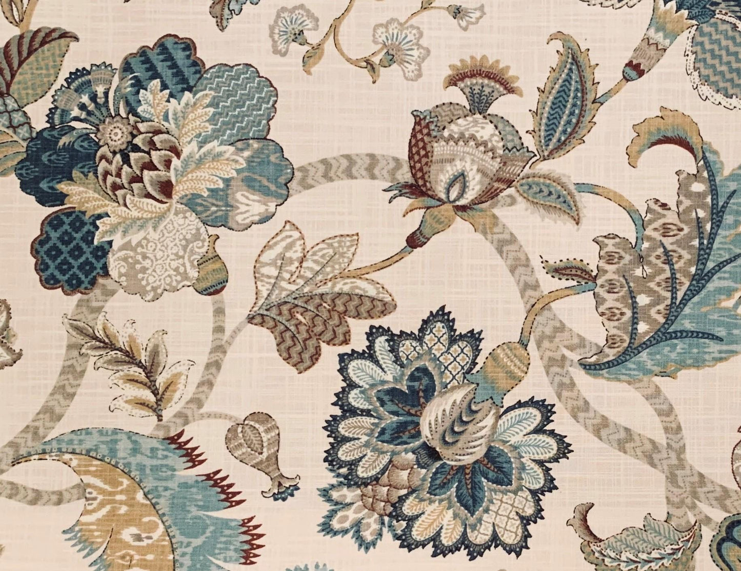 Modern Single Fold Roman Valance in French Blue Floral Fabric in Premium 100% Cotton, Fully Lined, Custom Made Curtains, Finder's Keepers