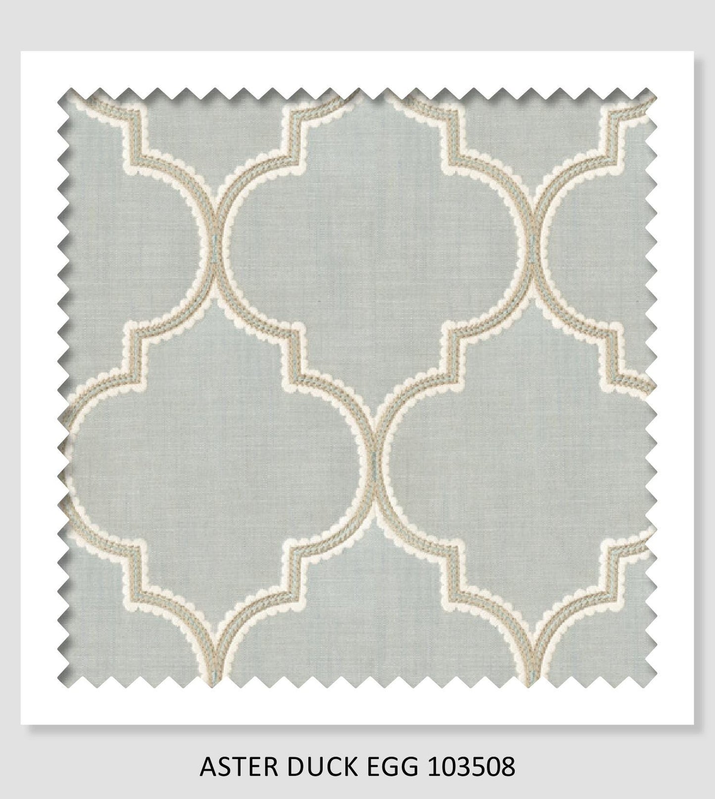 Modern Single Fold Valance in Light Blue and White Aster Print, in Embroidered Cotton Fabric, Fully Lined, Custom Made Curtains