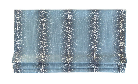 Custom Made Faux Roman Shade Valance in Antelope Blue 100% Cotton Slub Canvas, Fully Lined
