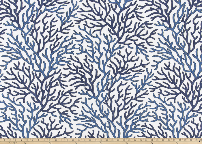 Faux Roman Shade Valance in Blue Coral Reef Print, Custom Made on Premium Fabric, Fully Lined Custom Made