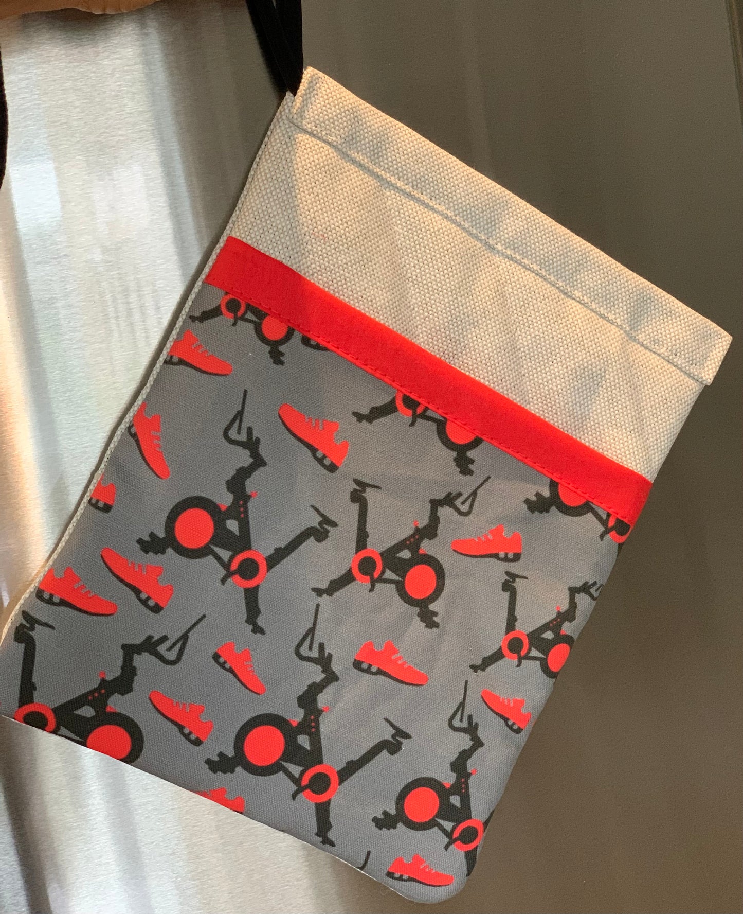 Peloton Pot Holders with Spin Bike and Shoes Fabric, "We Can Do Hot Things"