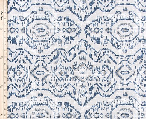 Straight Modern Valance in Jazmin Space Blue Print on Premium Cotton Linen, Custom Made, Fully Lined, Custom Made, Modern Native Jazmin Print