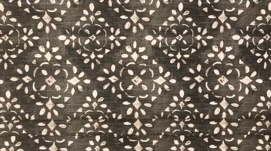 Faux Roman Shade Valance in Charcoal Grey or Blue and White Stencil Print, Fully Lined, Custom Made Farmhouse Kitchen Valance, Ready to Hang