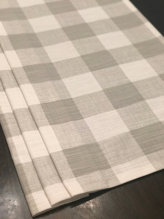 Faux Roman Shade Valance in Grey or Navy and White Buffalo Plaid Fabric, Fully Lined, Custom Made, Farmhouse Kitchen Valance