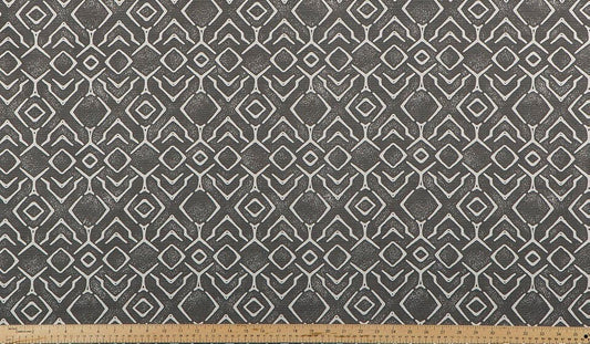 Straight Modern Valance in Navy and Natural or Grey and Natural Trellis Print on Cotton Canvas Fabric. Custom Made Rustic Kitchen Valance