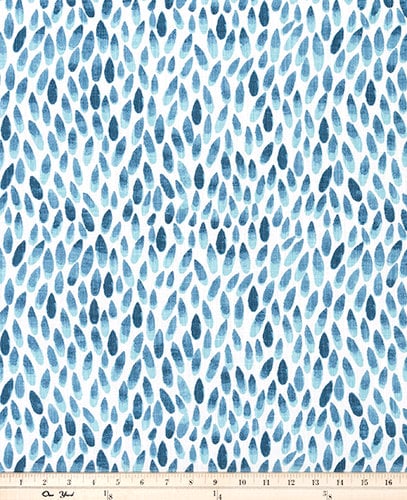 Straight Valance in Lotus Italian Denim Blue, Aqua, White, Custom Made, Fully Lined, 100% Cotton Fabric, Kitchen Window Curtains