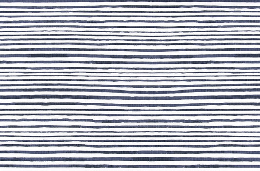 Faux Roman Shade Valance in Navy Denim and White Stripe Print on Premium Cotton Linen Fabric, Custom Made Fully Lined Window Treatments