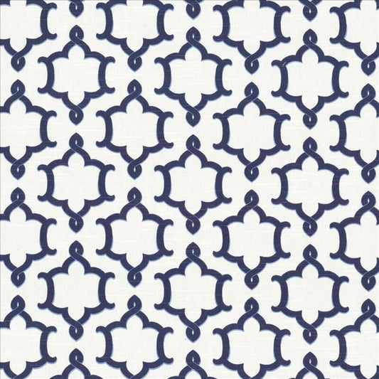 Straight Valance in Kasmir Blue and White Print, Custom Made, Fully Lined, 100% Cotton Fabric, Kitchen Window Curtains, Faux Linen