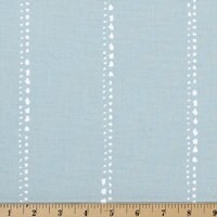 Straight Custom Valance in Dotted White Stripe on Spa Blue Fabric, 100% Cotton, Fully Lined, Custom Made valance window treatments