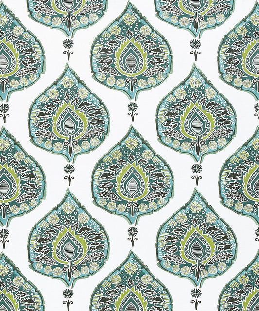 Faux Roman Shade Valance in Lacefield Designs Kani Green, Custom Made on Premium Designer Home Decor Fabric, Fully Lined Window Treatments