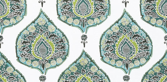 Faux Roman Shade Valance in Lacefield Designs Kani Green, Custom Made on Premium Designer Home Decor Fabric, Fully Lined Window Treatments