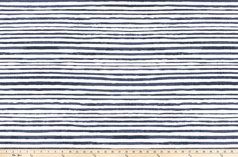 Straight Custom Valance in Denim Blue and White Stripe, Fully Lined, Premium Cotton Linen Fabric, Custom Made Modern  Valance, Horizon