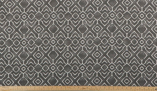 Straight Custom Valance in Grey and Natural Geometric Graphic Print on Premium Cotton Linen, Fully Lined, Custom Made Valance, Curtains