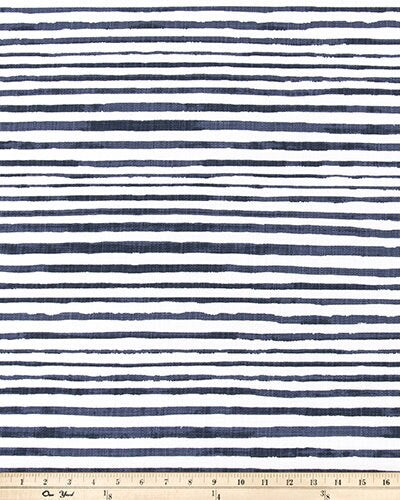 Straight Custom Valance in Denim Blue and White Stripe, Fully Lined, Premium Cotton Linen Fabric, Custom Made Modern  Valance, Horizon