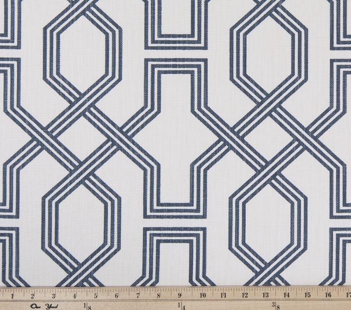 Modern Single Fold Roman Shade Valance in Grey or Blue and White Geometric Print on Premium Cotton Linen Fabric, Fully Lined, CustomMade