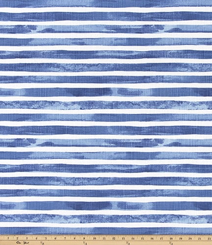 Faux Roman Shade Valance in Blue and White Stripe Print, Fully Lined, Custom Made Kitchen Window Treatments, Nelson