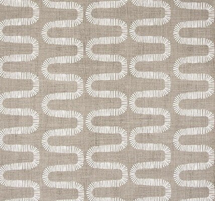 Straight Custom Valance in French Grey or Ecru Beige and White Print, 100% Cotton Slub Fabric, Fully Lined, Custom Made Valance Curtains